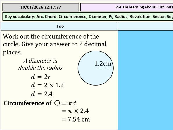 Circumference of a Circle - Full Lesson