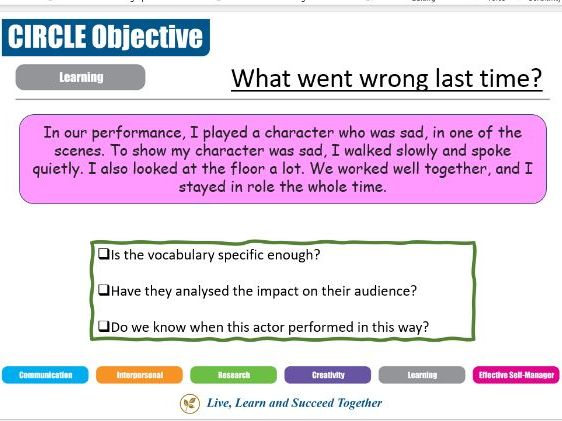 Evaluation - Component One - GCSE Drama