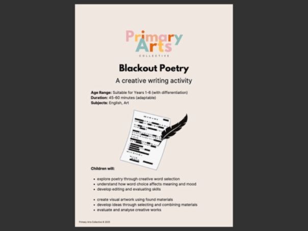 Blackout Poetry - A Creative Writing Lesson