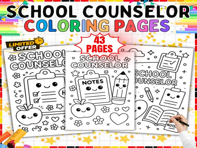 School Counselor Coloring Pages | 43 Sheets | Guidance Office Printables