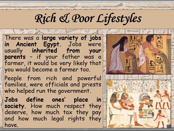 Ancient Egypt - The Rich and Poor - Lesson 7 - KS2