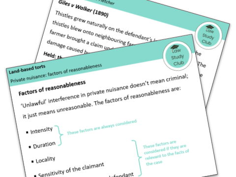 Nuisance and Rylands v Fletcher - Lesson slides (AQA A-level law)