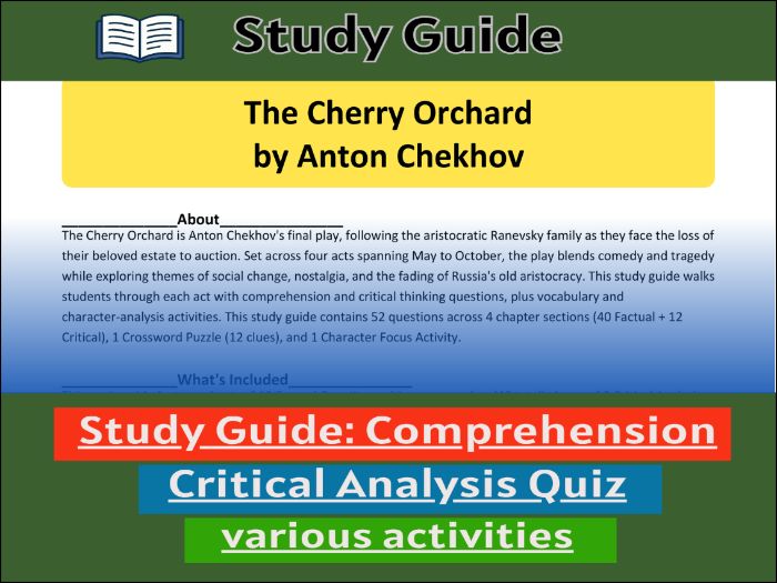 The Cherry Orchard - Study Guide , Comprehension 91����t