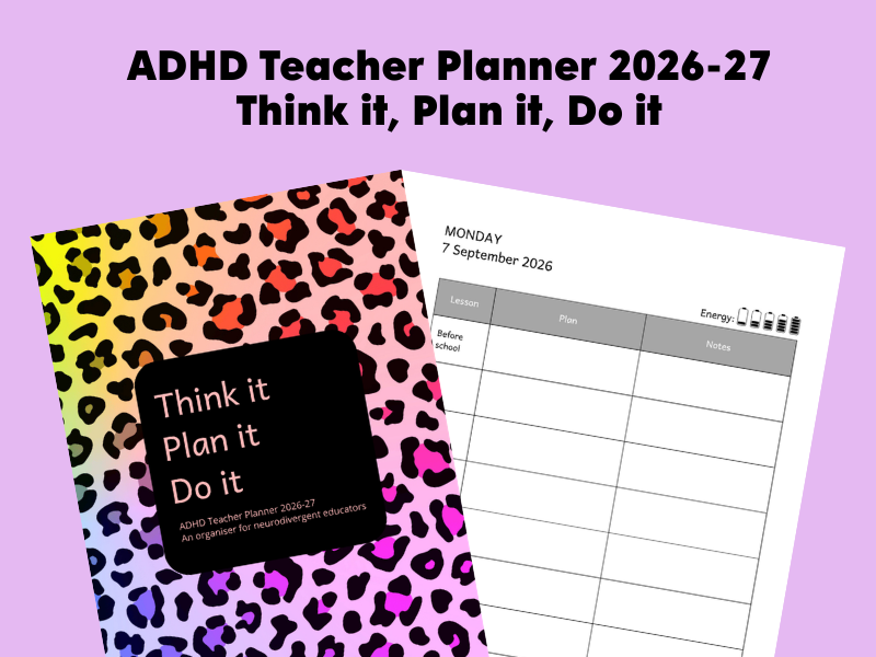 ADHD Teacher Planner (2026–2027) - Think it, Plan it, Do it
