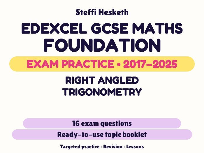Edexcel GCSE Maths Foundation: Right angled trigonometry Exam Questions | 2017-2025