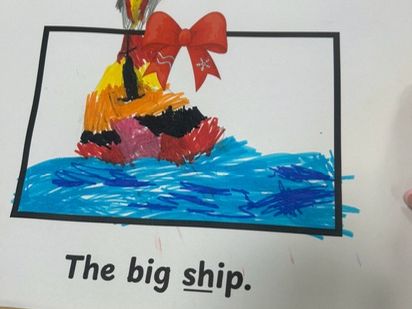 Read the sentence and draw the present