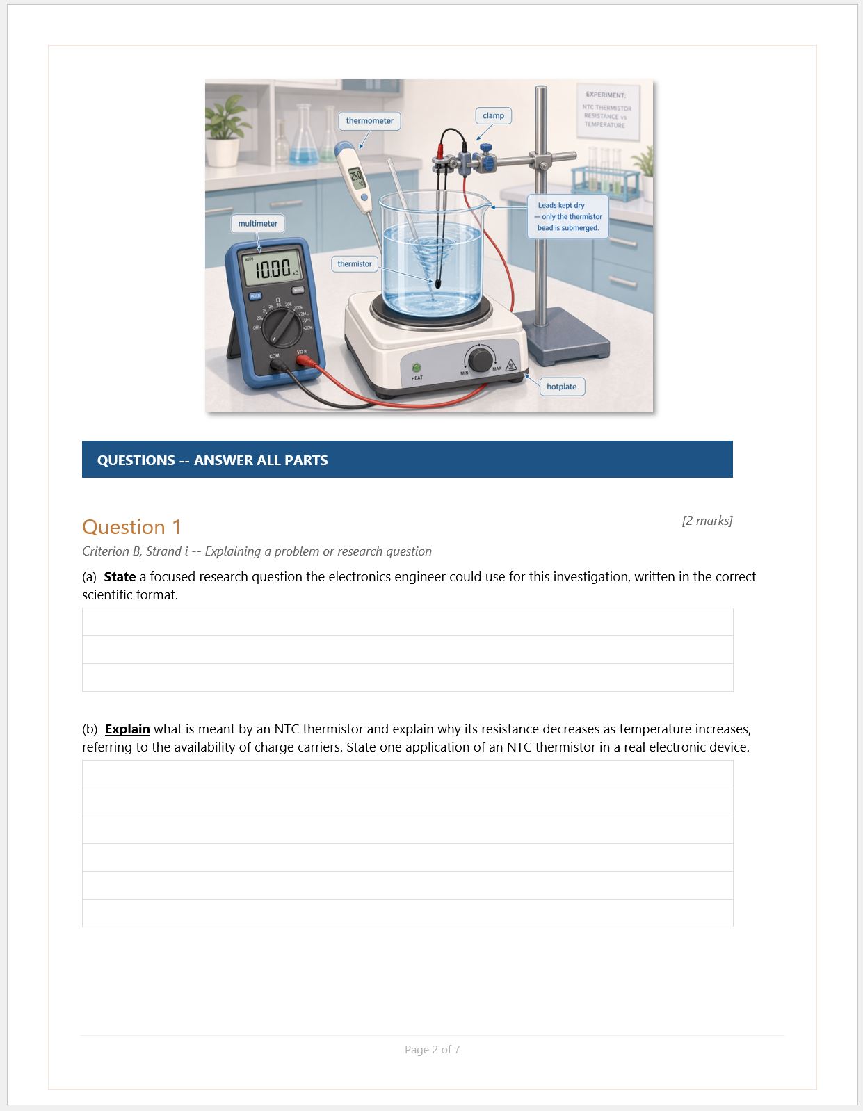 MYP Grade 10 Physics: 3 Criterion B Assessment Tasks - Electricity ...
