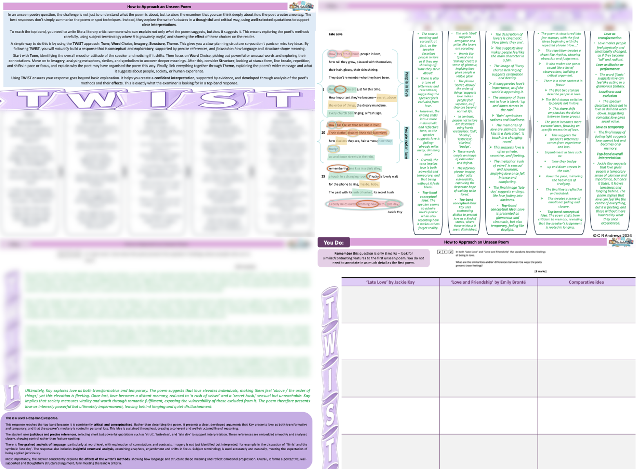 How to approach Unseen Poetry (AQA) | Teaching Resources