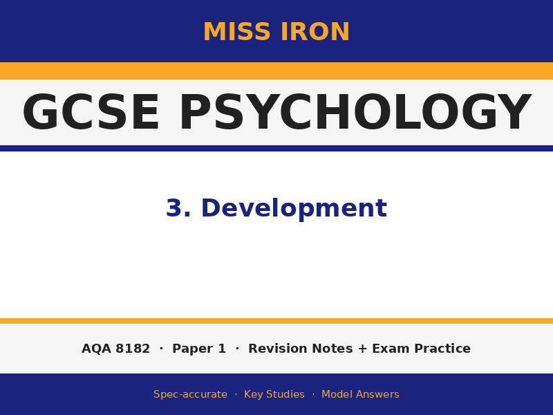 AQA GCSE Psychology (8182) – Development Revision Pack | Paper 1