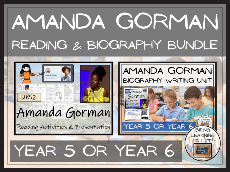 Amanda Gorman Reading Comprehension and Biography Bundle | UKS2
