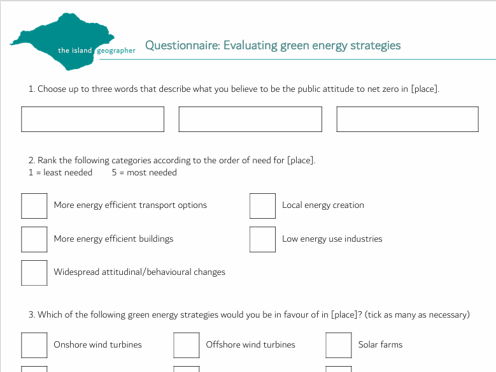 Questionnaire: Evaluating green energy strategies