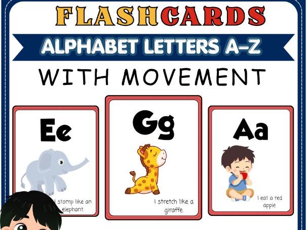 A-Z Alphabet Activity Flash Cards! Early literacy, letters, movement!