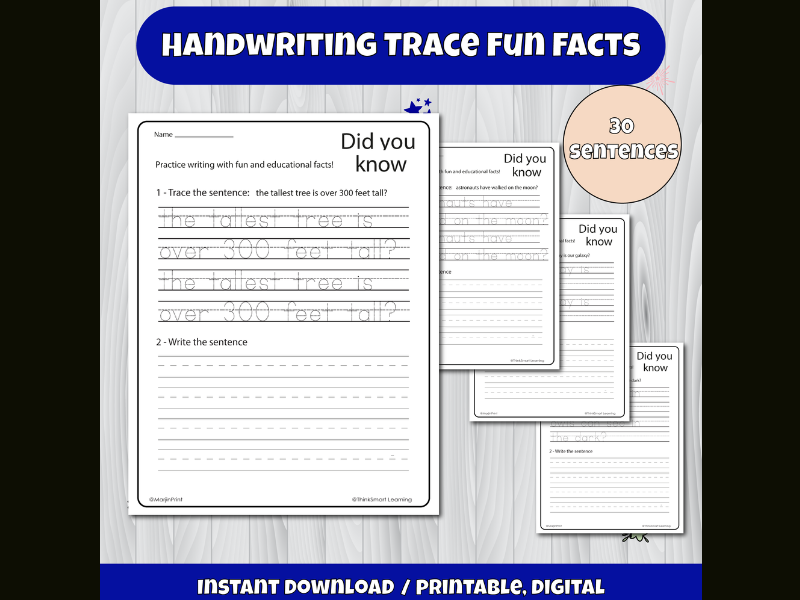 Sentence Worksheets Handwriting Tracing
