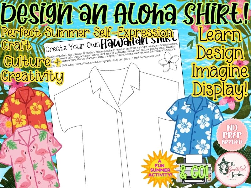 Create Your Own Hawaiian Shirt | Summer Printable | Aloha Shirt Design Craft