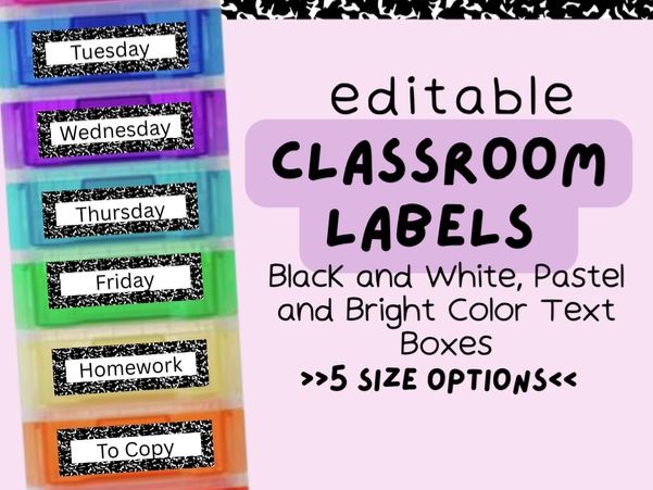 Composition Book Style Tray Peg Locker Labels