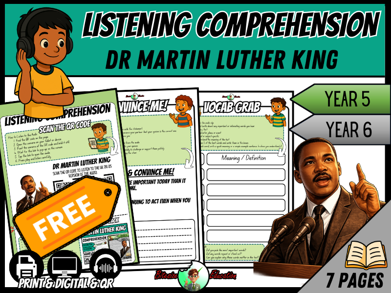 Dr Martin Luther King and His Legacy | Listening Comprehension | Year 5/6