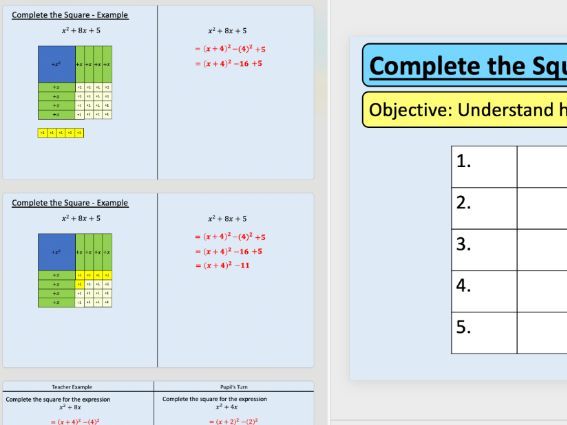 GCSE Maths Algebra – Completing the Square Exam Questions + Solutions