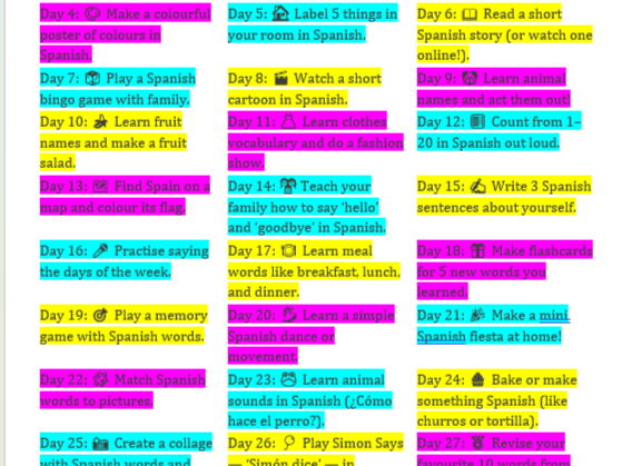 30-Day Spanish Challenge