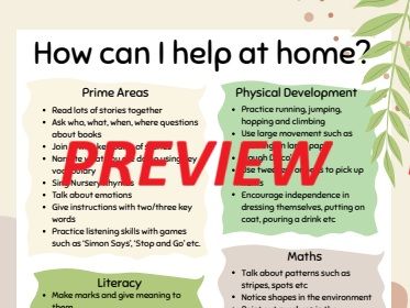 How can I help at home? Poster for Nursery parents