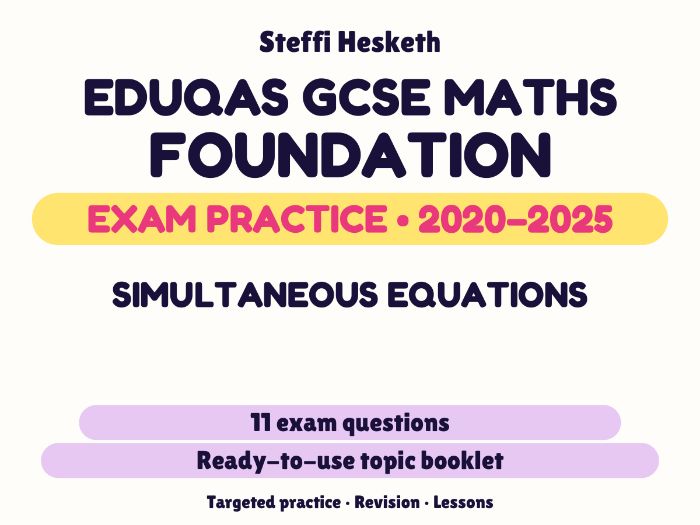 Eduqas GCSE Maths Foundation: Simultaneous equations Exam Questions | 2020-2025