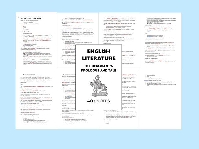 A-level OCR English Literature The Merchant's Prologue and Tale Context Notes Paper 1