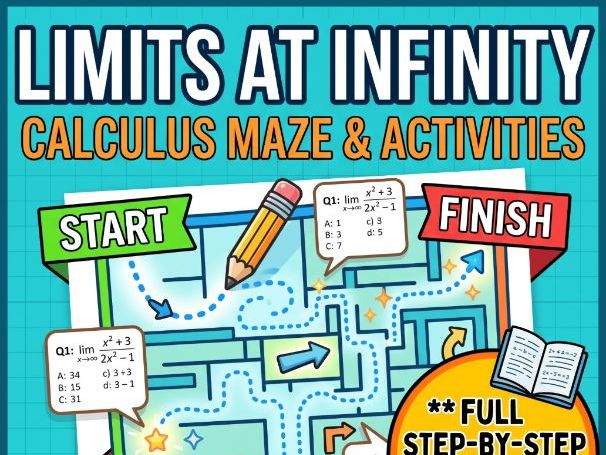 Evaluating Limits to Infinity Worksheet with Solutions (A-Level Maths)