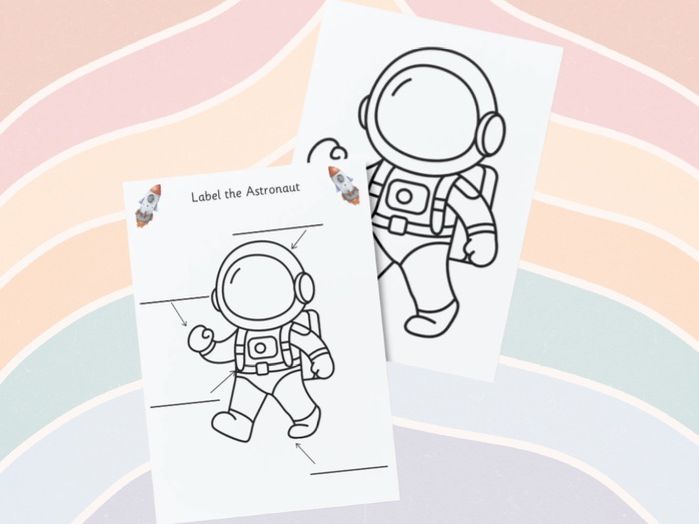 Space - Astronaut Label and Colour
