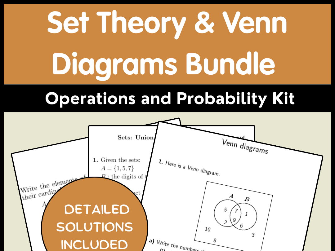 Set Theory & Venn Diagrams Bundle: Operations and Probability Kit