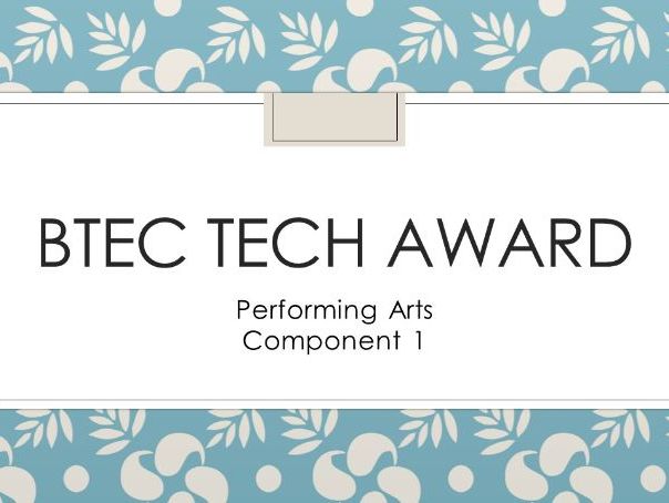 BTEC Tech Award C1 Blood Brothers
