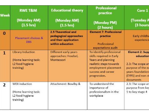 Long Term Plan for T level in Education and Early Years (2nd Gen)