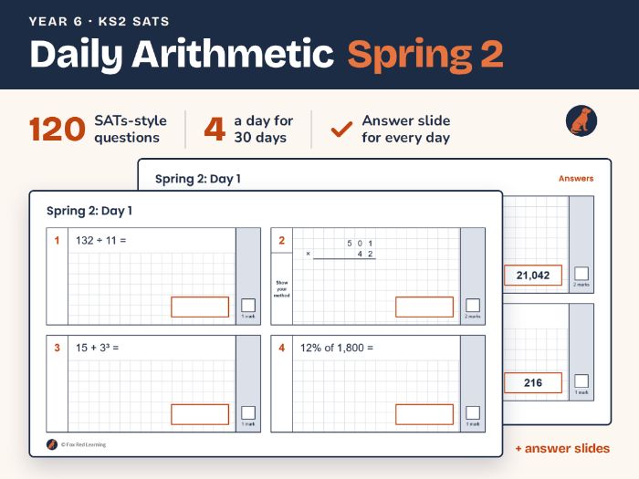 Year 6 Daily Arithmetic Starters | Spring 2 | KS2 SATs Practice