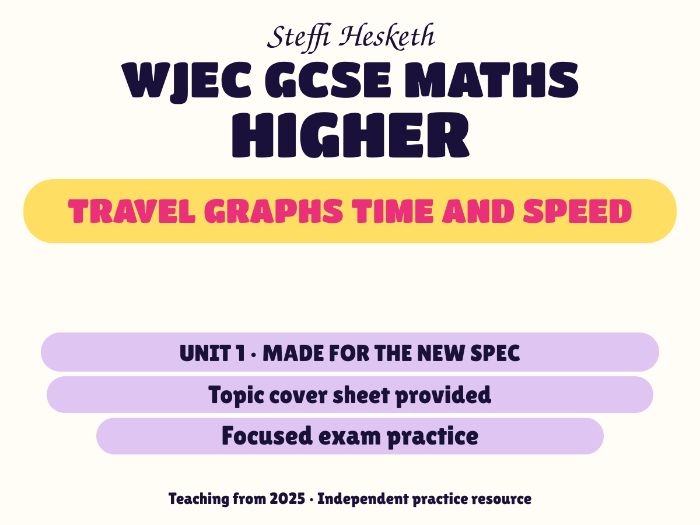 WJEC New Spec Maths Higher Unit 1: Travel graphs time and speed