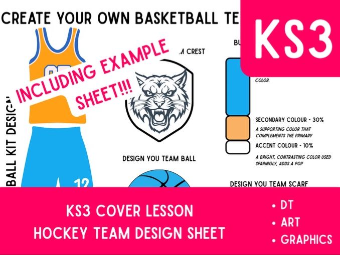 KS3 DT COVER LESSON-DESIGN YOUR OWN BASKETBALL TEAM