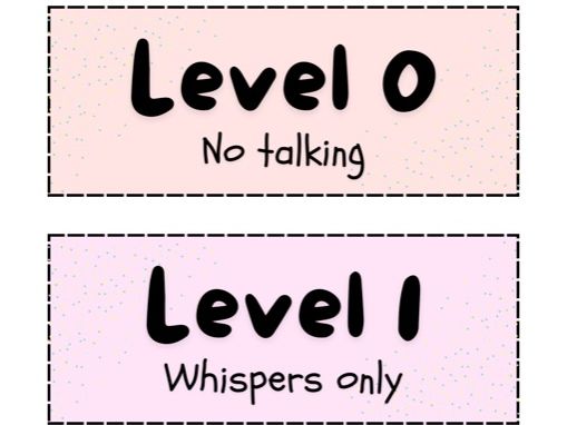 Pastel Noise Level Signs