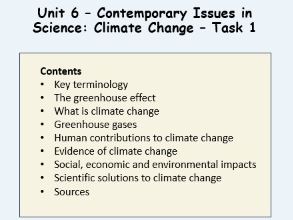 BTEC Applied Science Unit 6 Contemporary Issues in Science - Workbook (V1 Climate change)