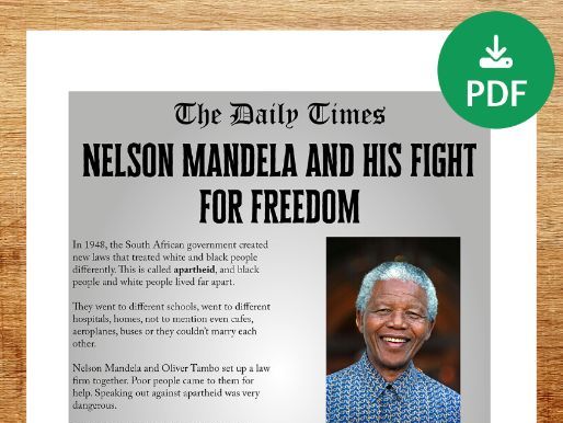 Nelson Mandela Comprehension Worksheet