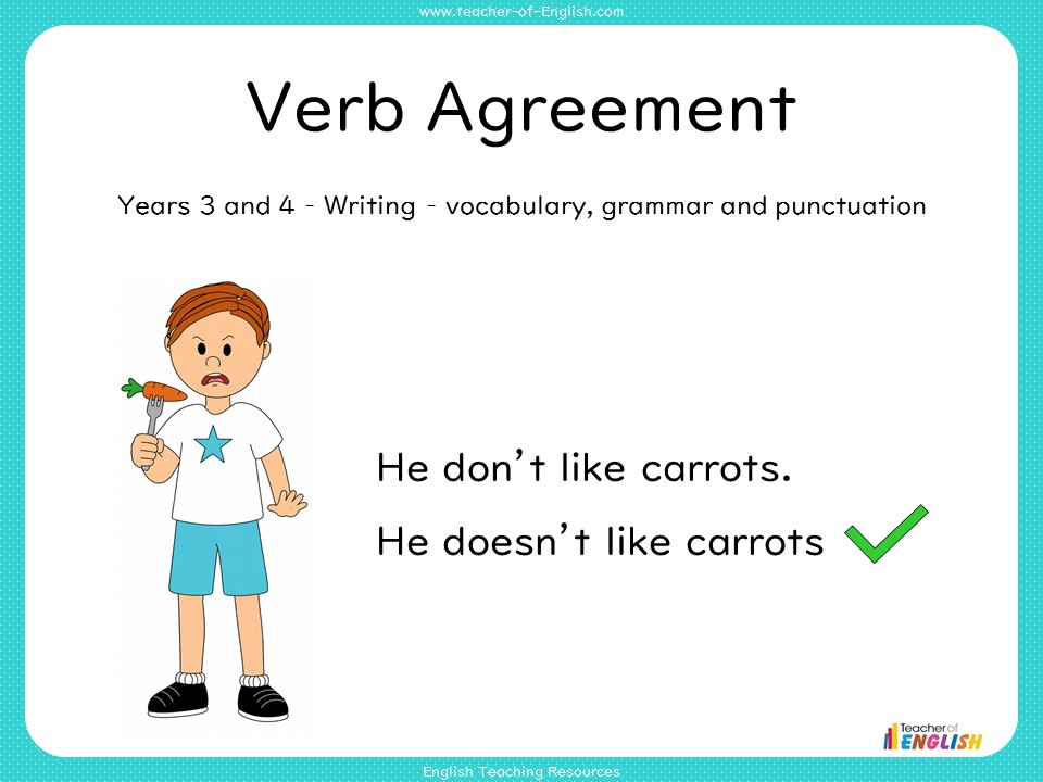 Verb Agreement - Years 3 and 4 Grammar