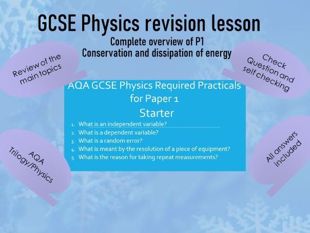 Revision PowerPoint - AQA Physics - required practicals - paper 1