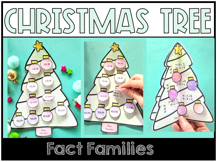 Christmas Tree Fact Families Craft Addition Subtraction Multiplication Division