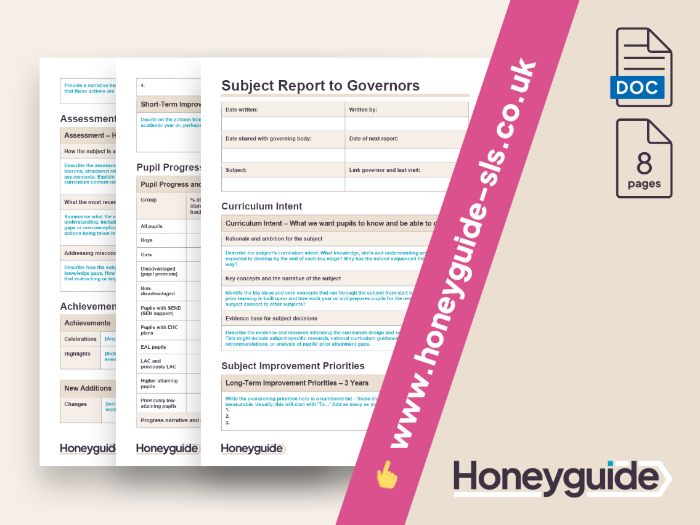 Subject Report to Governors