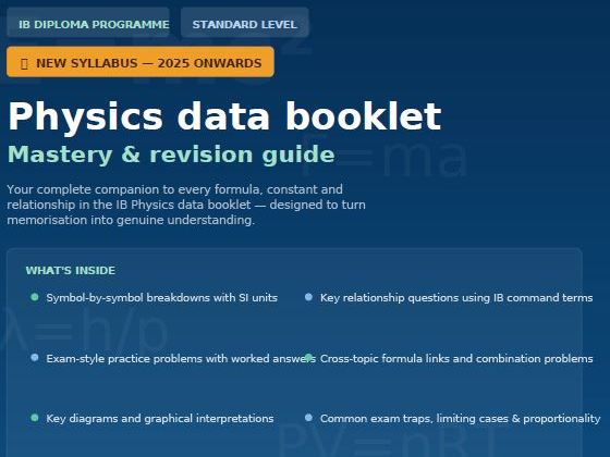IB Physics SL | Data Booklet Mastery & Revision Guide | New 2025 Syllabus