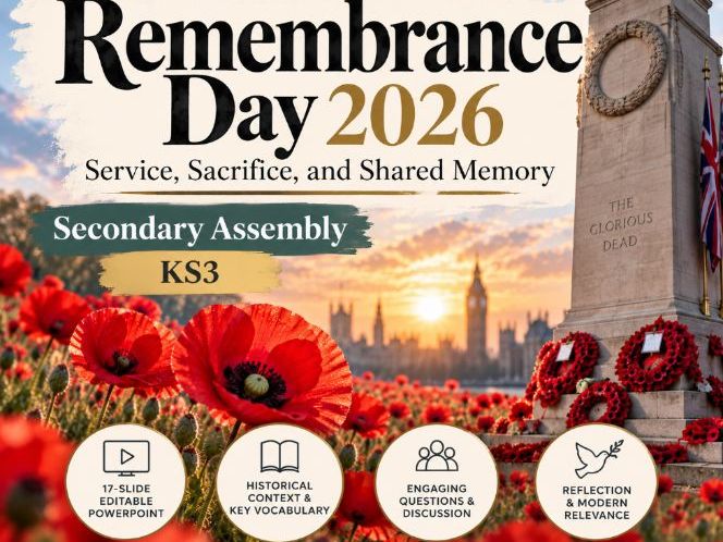 Remembrance Day 2026 Assembly | KS3 Secondary | Armistice Day & Poppies