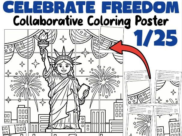 National Freedom Day Collaborative Coloring Poster | Celebrate Freedom