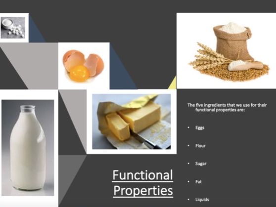 Unit 3 - Level 3 Food Science and Nutrition - Theory for AC 1.1 Food Properties