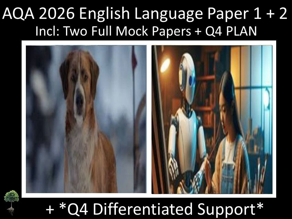Two AQA GCSE English Language Paper 1 + 2 Mocks | Q4 Differentiated Support