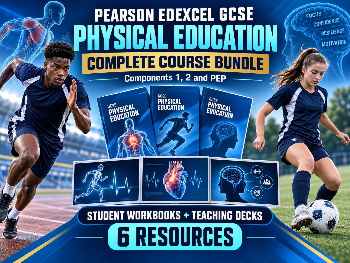 Pearson Edexcel GCSE Physical Education Complete Course Bundle, Components 1, 2 and PEP