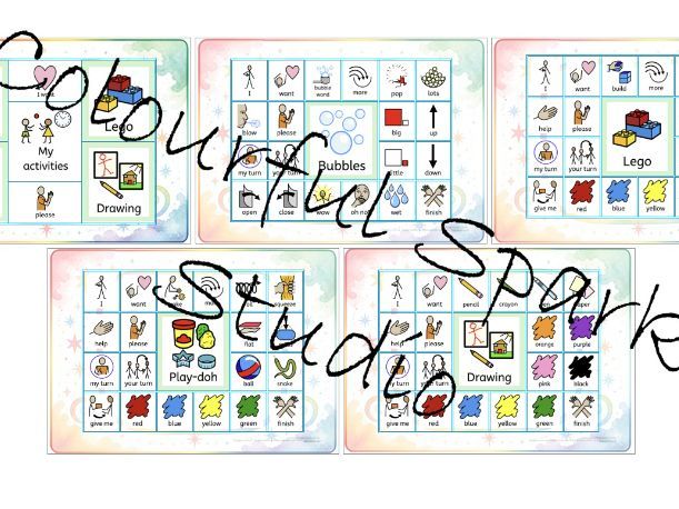 AAC Communication Board, Playtime Visual PDF and PNG for Speech Therapy ...