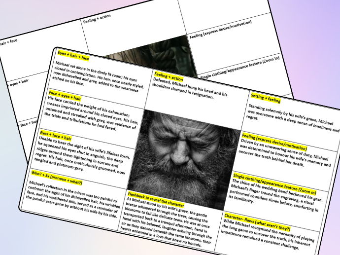 Crafting sentences to develop character