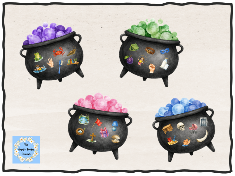 CVCC Cauldron Eye Spy (Halloween Phonics Game)