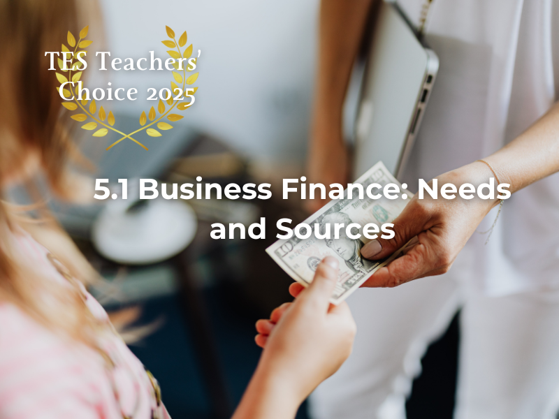 Cambridge IGCSE Business Finance Sources PowerPoint 2026 Exams Complete Unit 5.1 Resource 0450